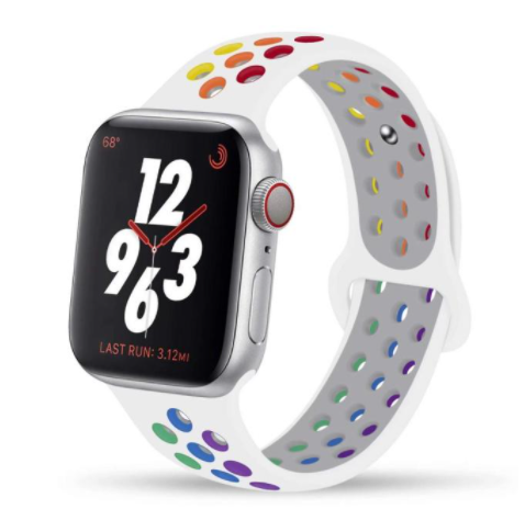 White Colorful Sport Band