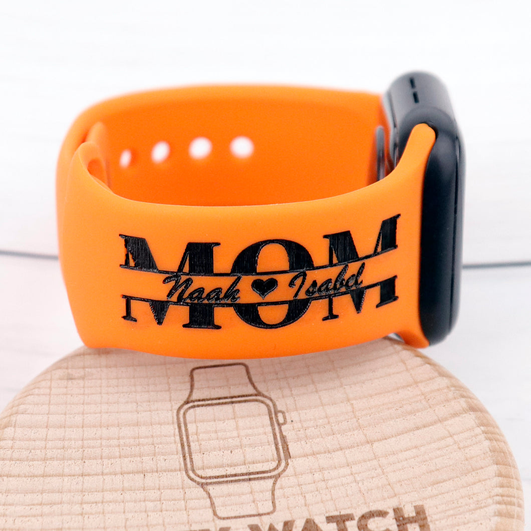 Proud DAD Or MOM Silicone Children's Names Band for Apple Watch