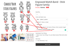 Load image into Gallery viewer, Stick Figure Family Engraved Watch Band for Apple Watch
