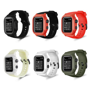Brett Waterproof Silicone Case Cover with Sport Band Strap For iWatch Apple Watch