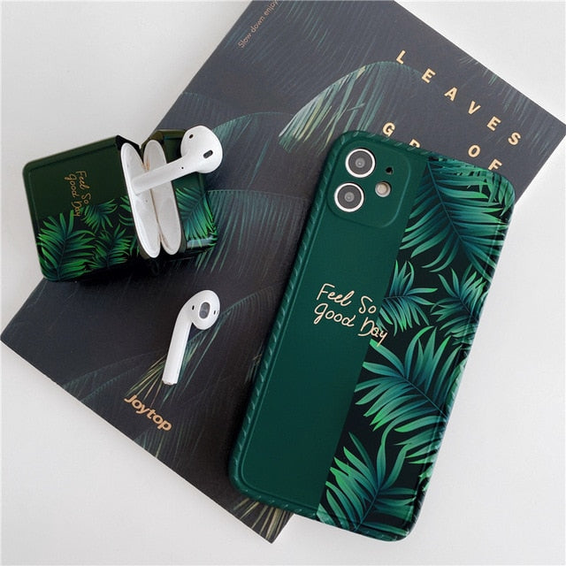 London Green Leaf iPhone Case And Apple AirPods